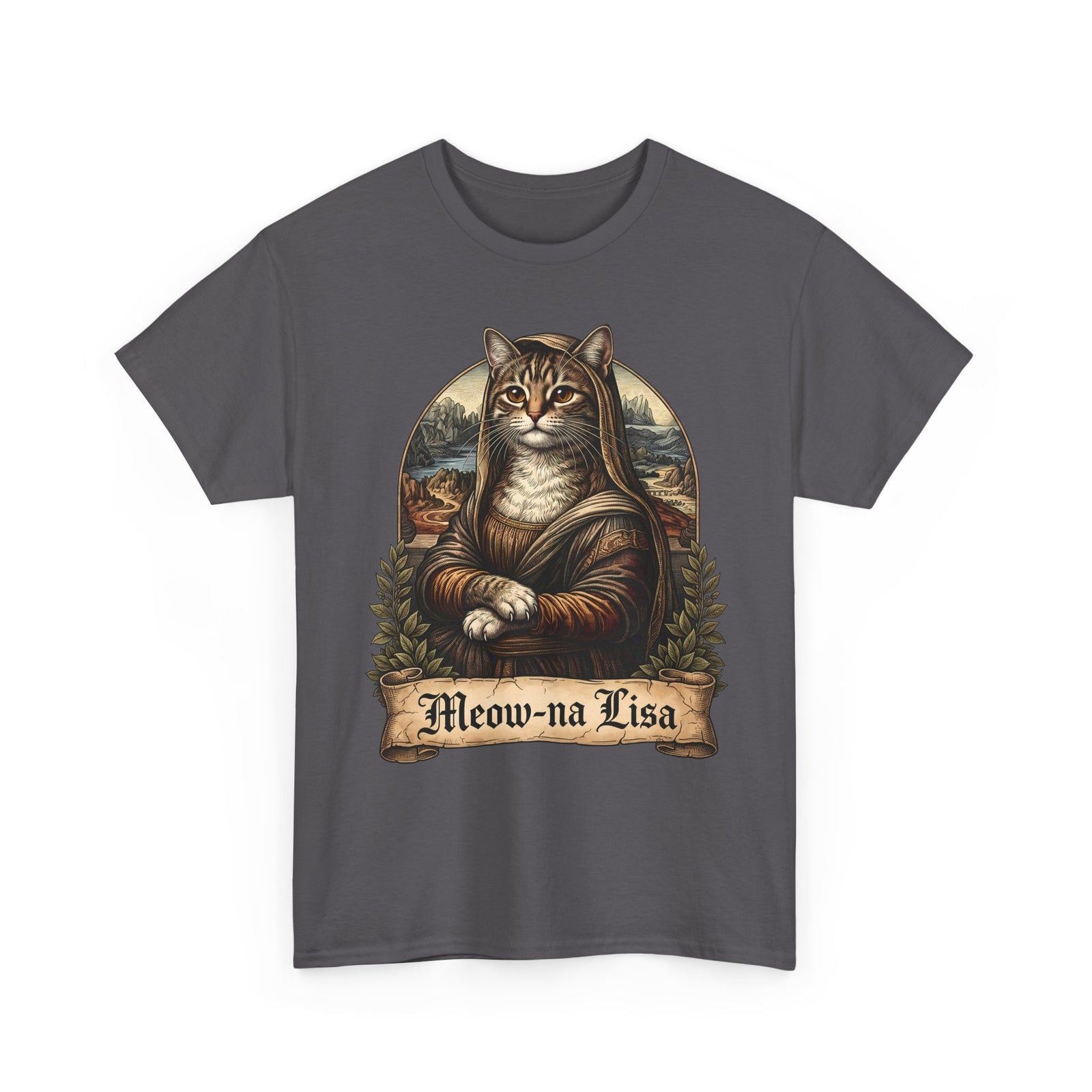 Meow-na Lisa T-Shirt — Funny Mona Lisa Cat Art Parody Tee