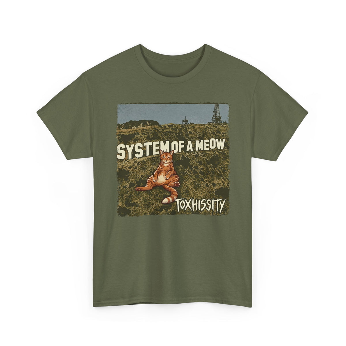 System of a Meow Cat Band Tee — "Toxhissity" Vintage Rock T-Shirt