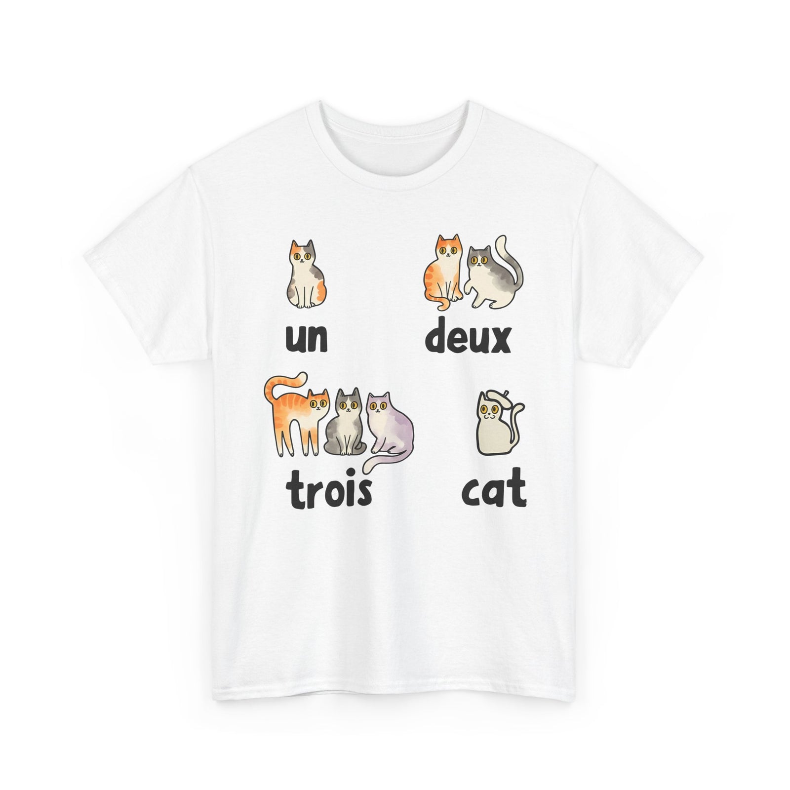 Un Deux Trois Cat T-Shirt — Cute French Cat Graphic Tee