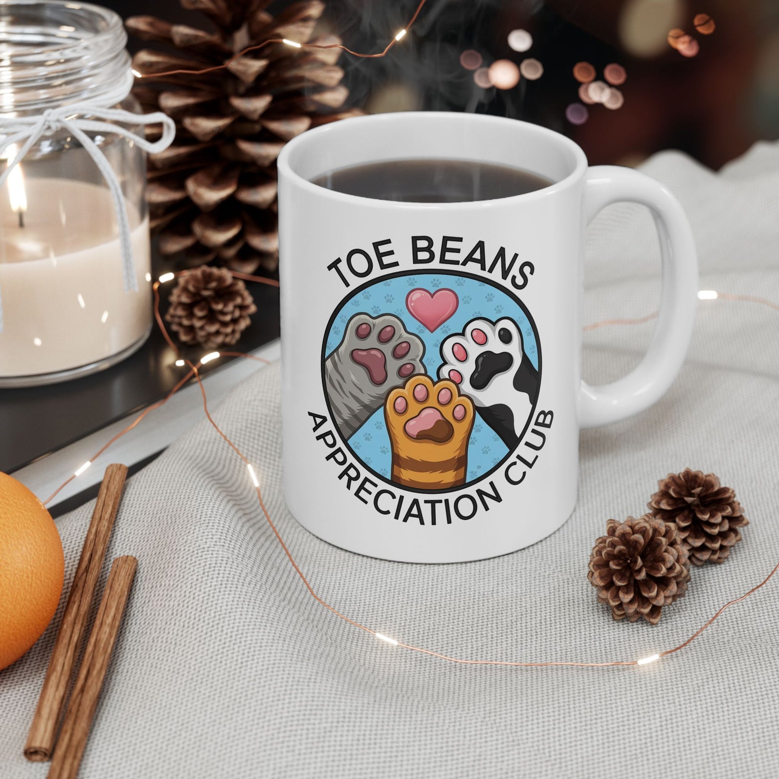 Toe Beans Appreciation Club Cat Lovers Ceramic Mug