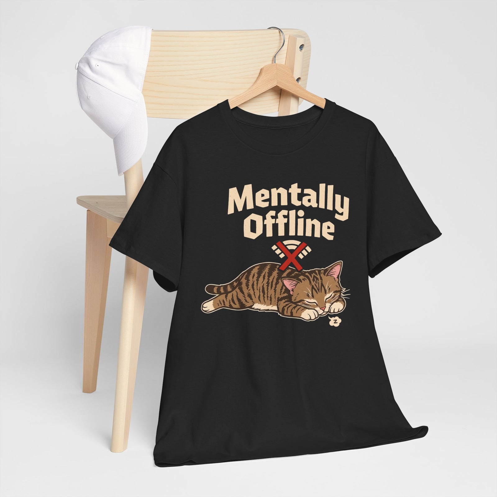 Lazy Cat 'Mentally Offline' T-Shirt