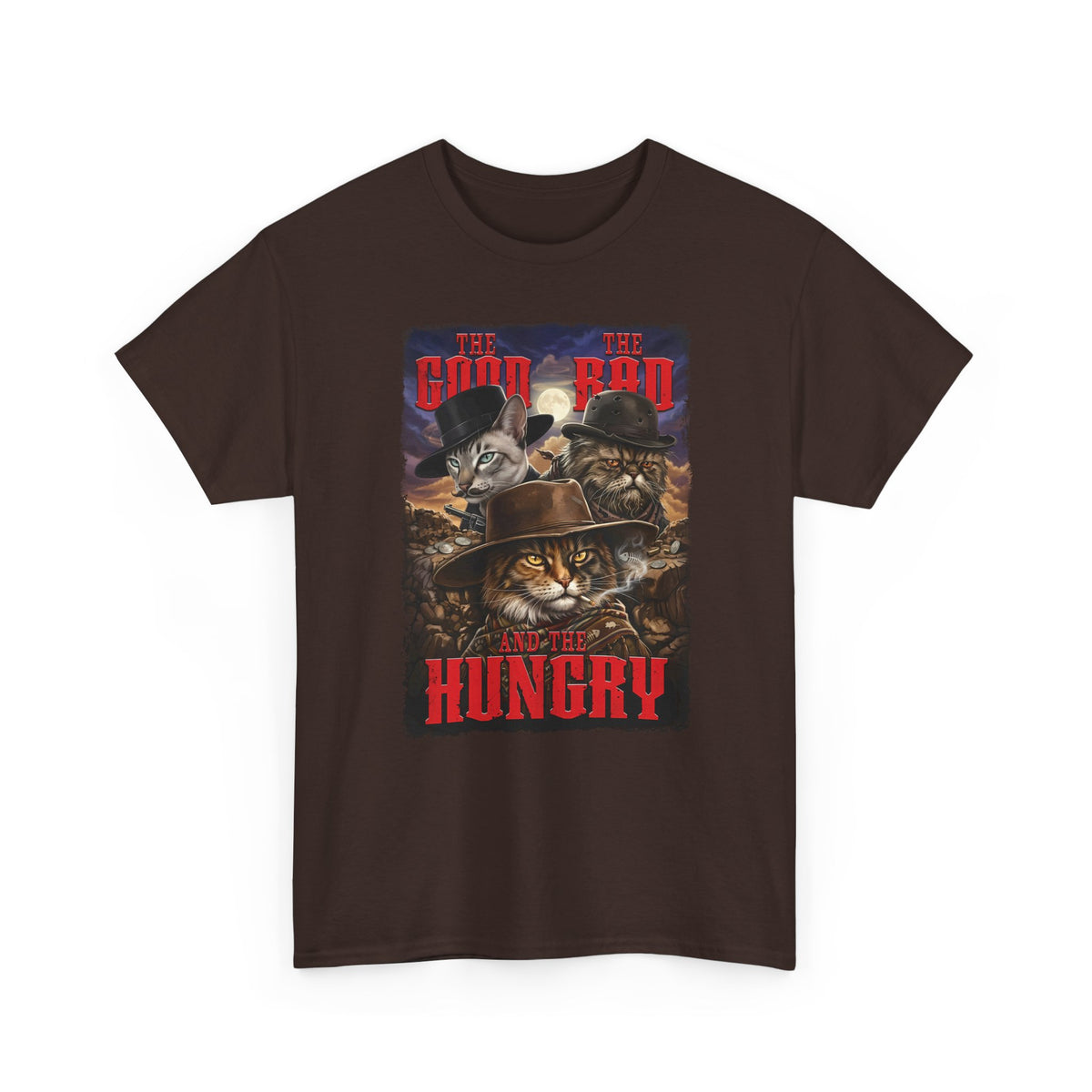 The Good The Bad The Hungry — Cat Parody T-Shirt