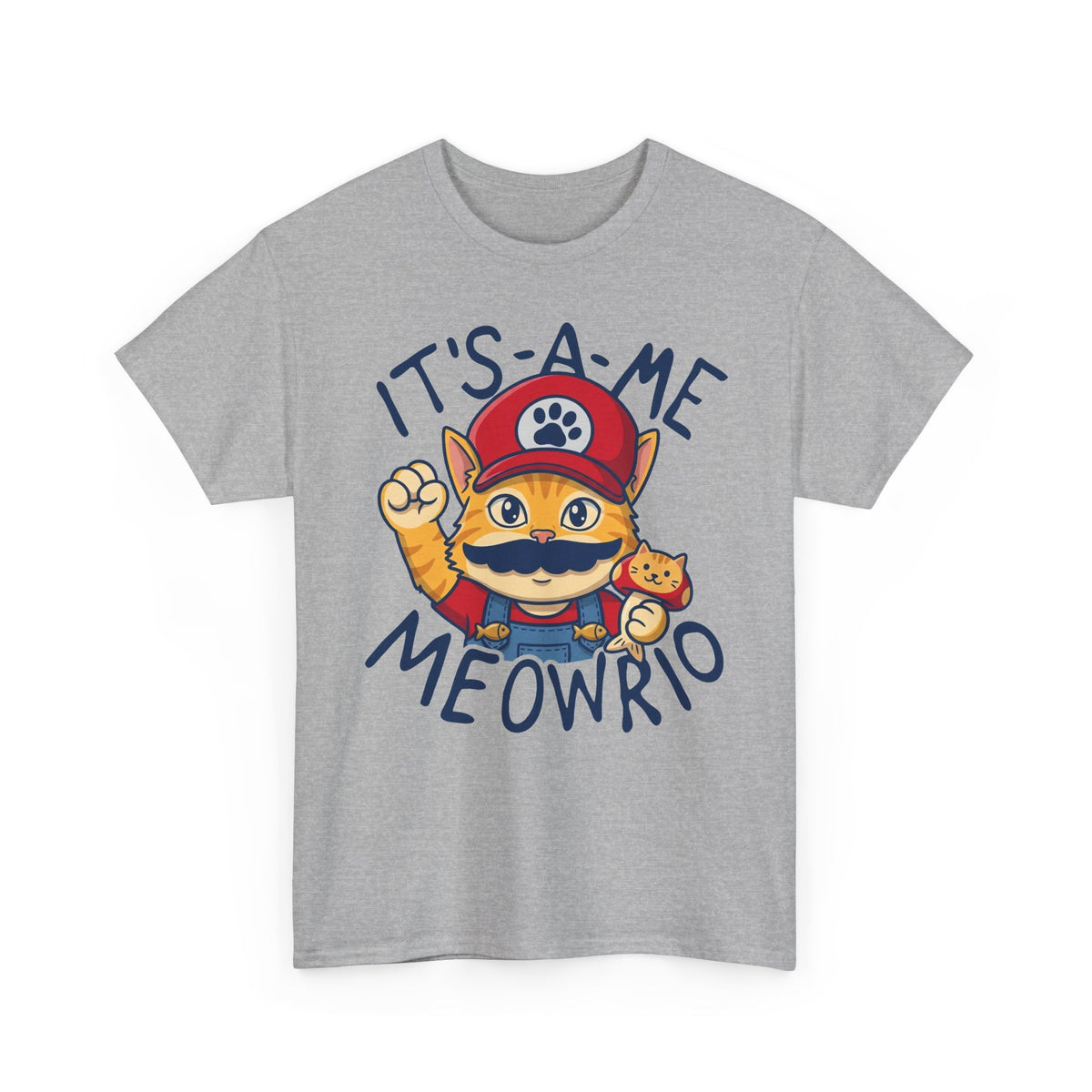 It's-a Me Meowrio T‑Shirt — Cute Gamer Cat Graphic Tee