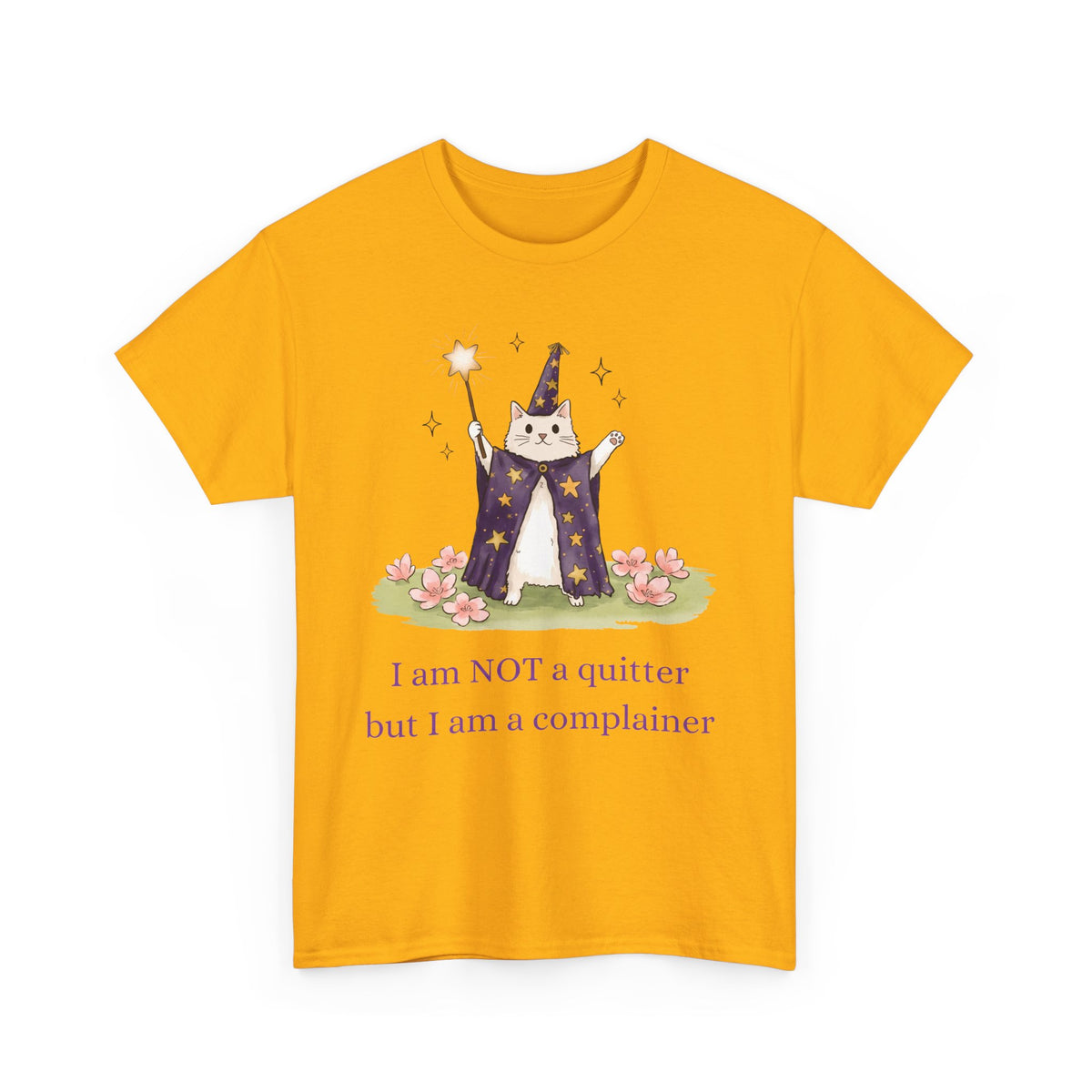 Funny Wizard Cat T-Shirt — Whimsical Magical Feline Complainer Apparel