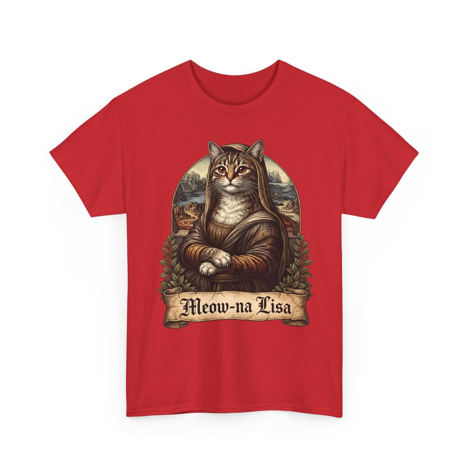 Meow-na Lisa T-Shirt — Funny Mona Lisa Cat Art Parody Tee