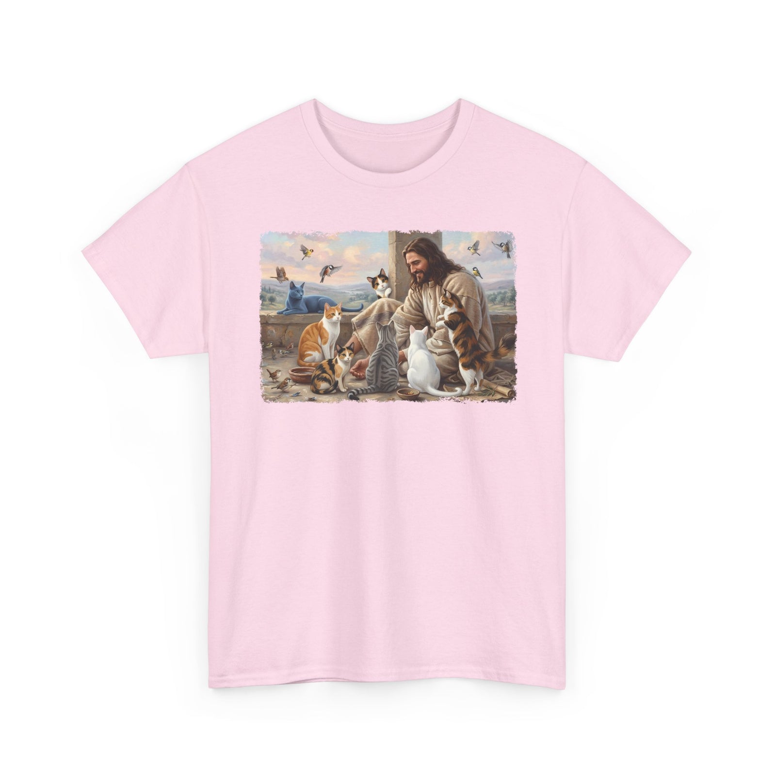Jesus Surrounded by Cats T-Shirt — Religious Cat Lover Tee