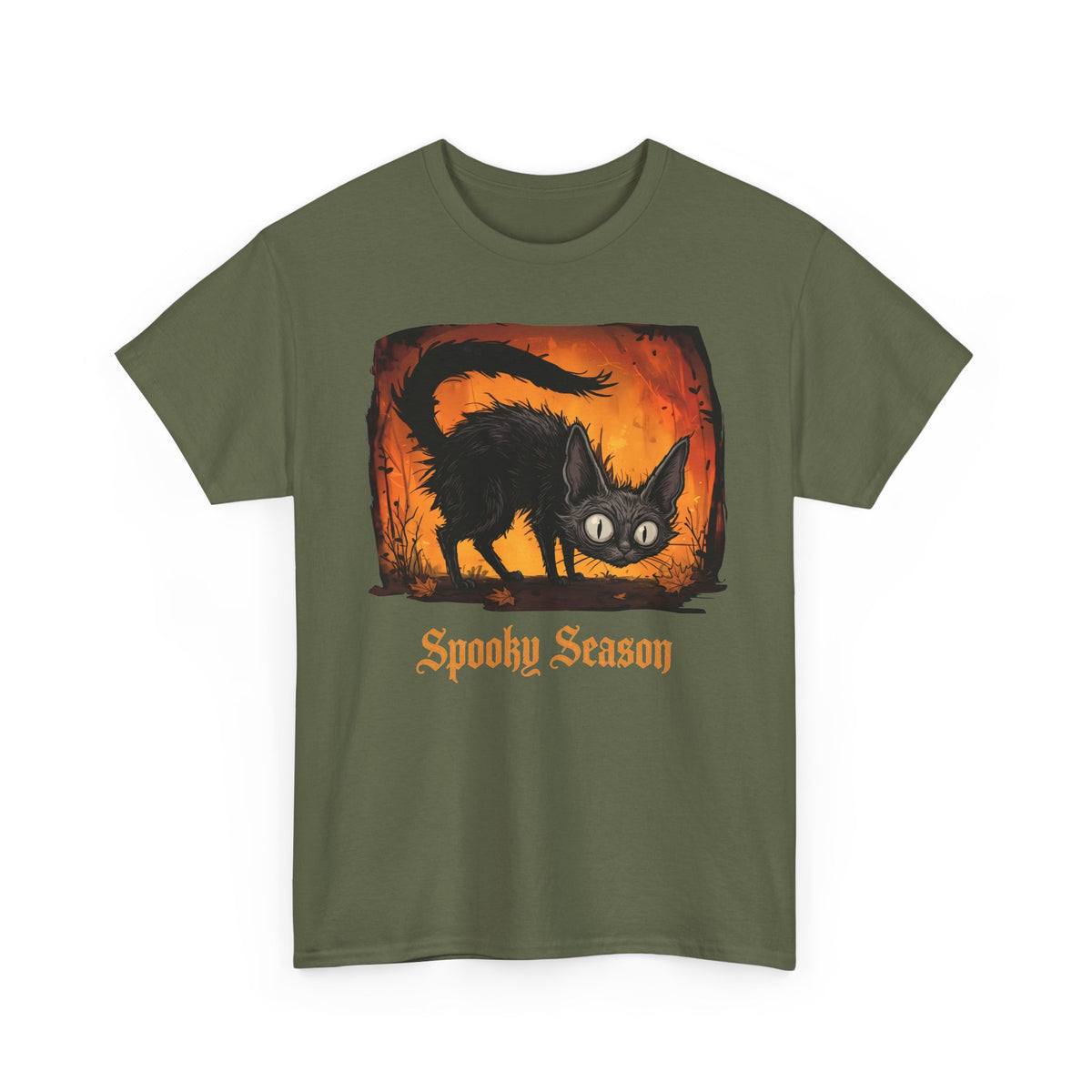 Spooky Season Scaredy Black Cat Shirt — Vintage Halloween Gothic T-Shirt