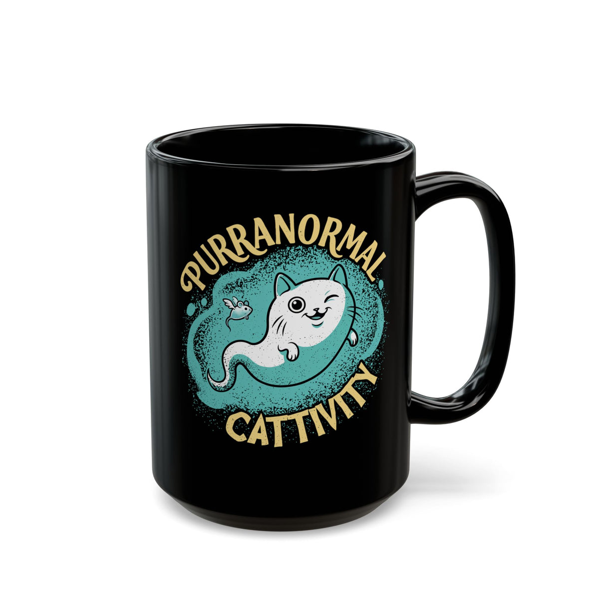 Purranormal Cattivity Black Mug — Funny Paranormal Cat Mug