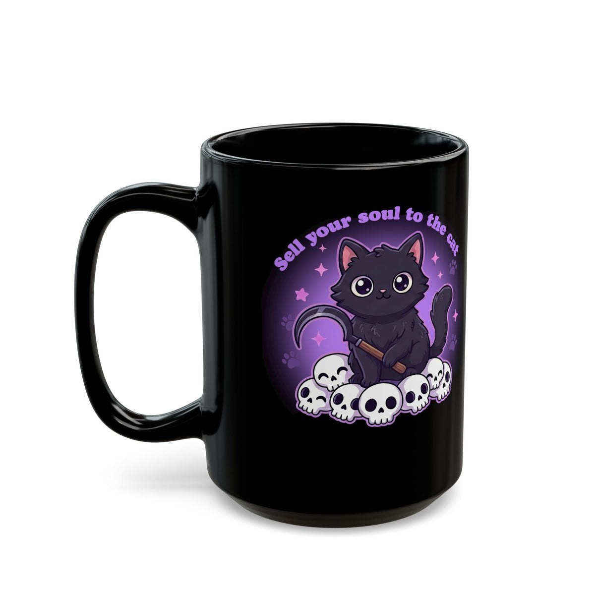 Sell Your Soul to the Cat Black Mug — Funny Cat Lover Mug
