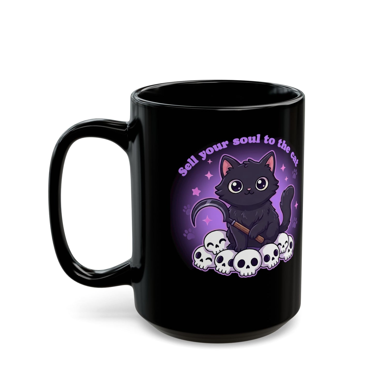 Sell Your Soul to the Cat Black Mug — Funny Cat Lover Mug