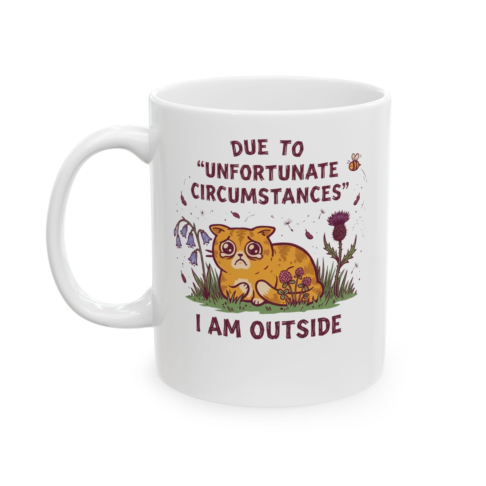 I'm Outside Funny Cat Ceramic Mug