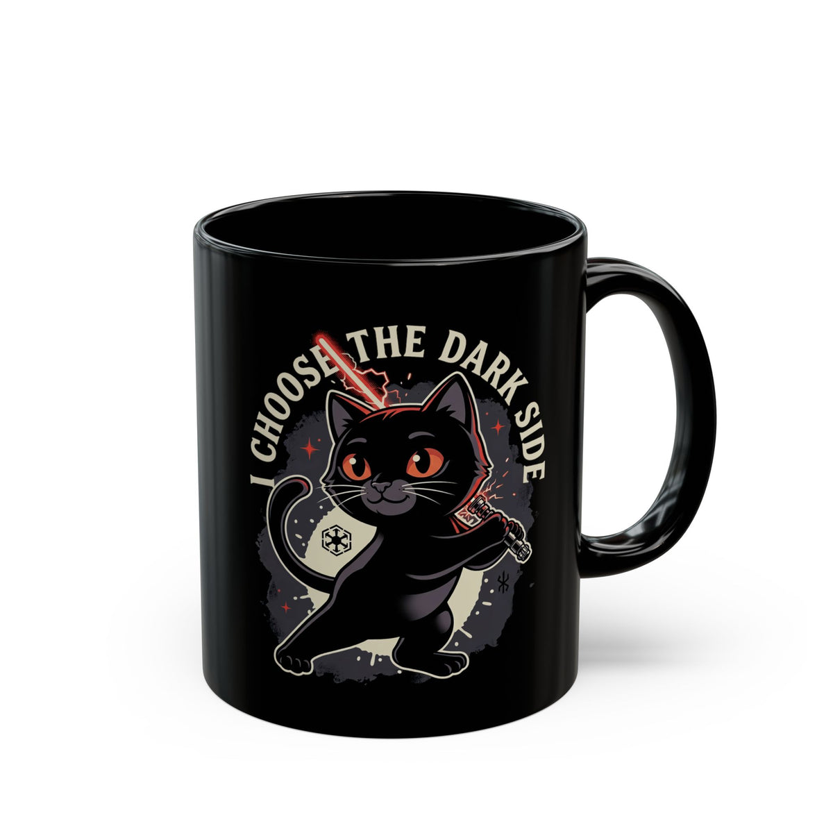 I Choose the Dark Side Black Cat Black Mug