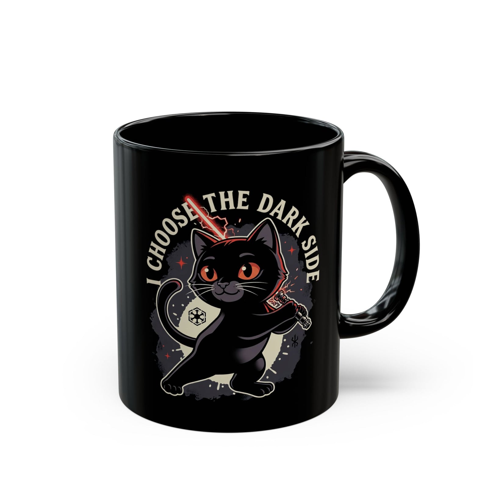 I Choose the Dark Side Black Cat Black Mug