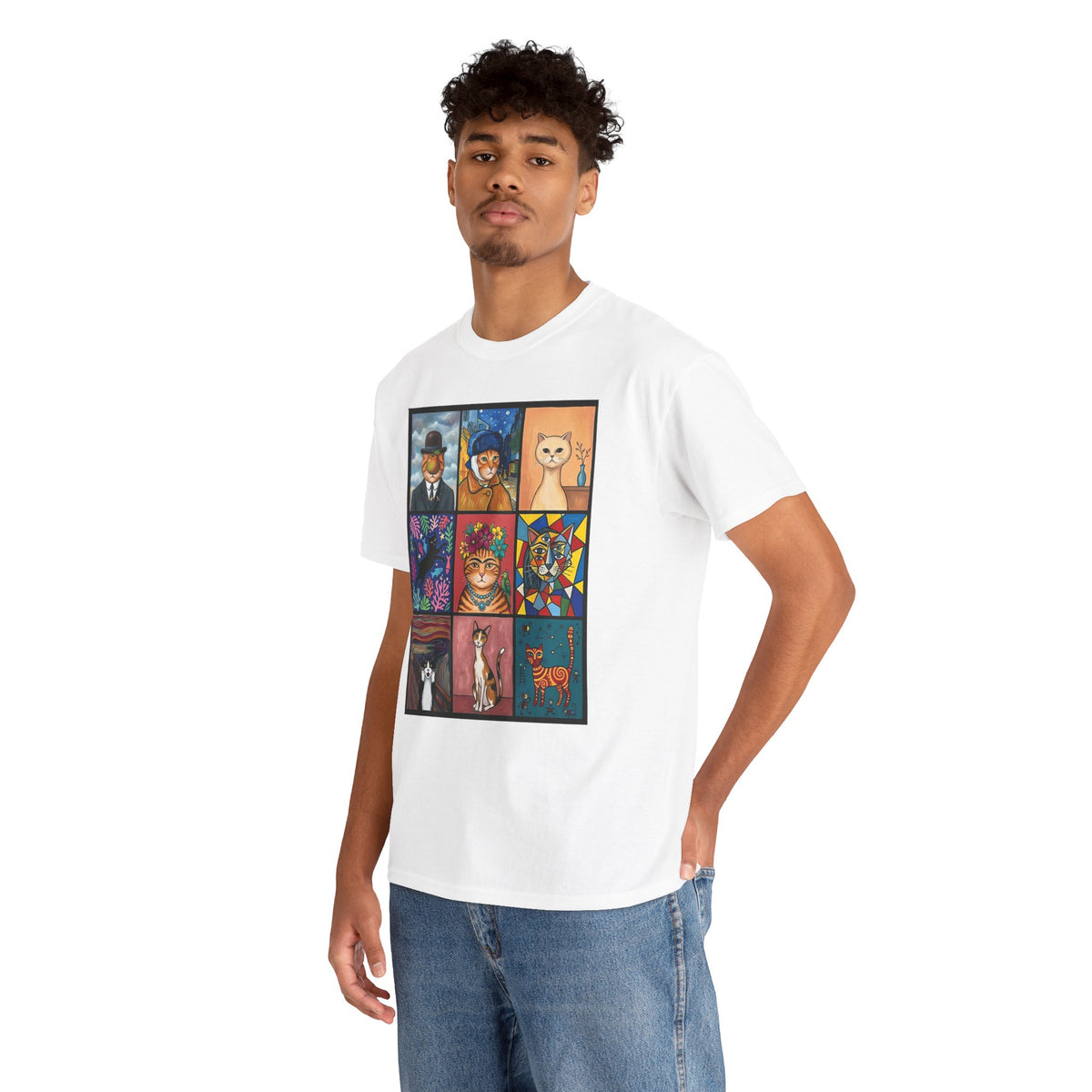 Cats & Art Graphic T-Shirt — Artworks and Cats Design