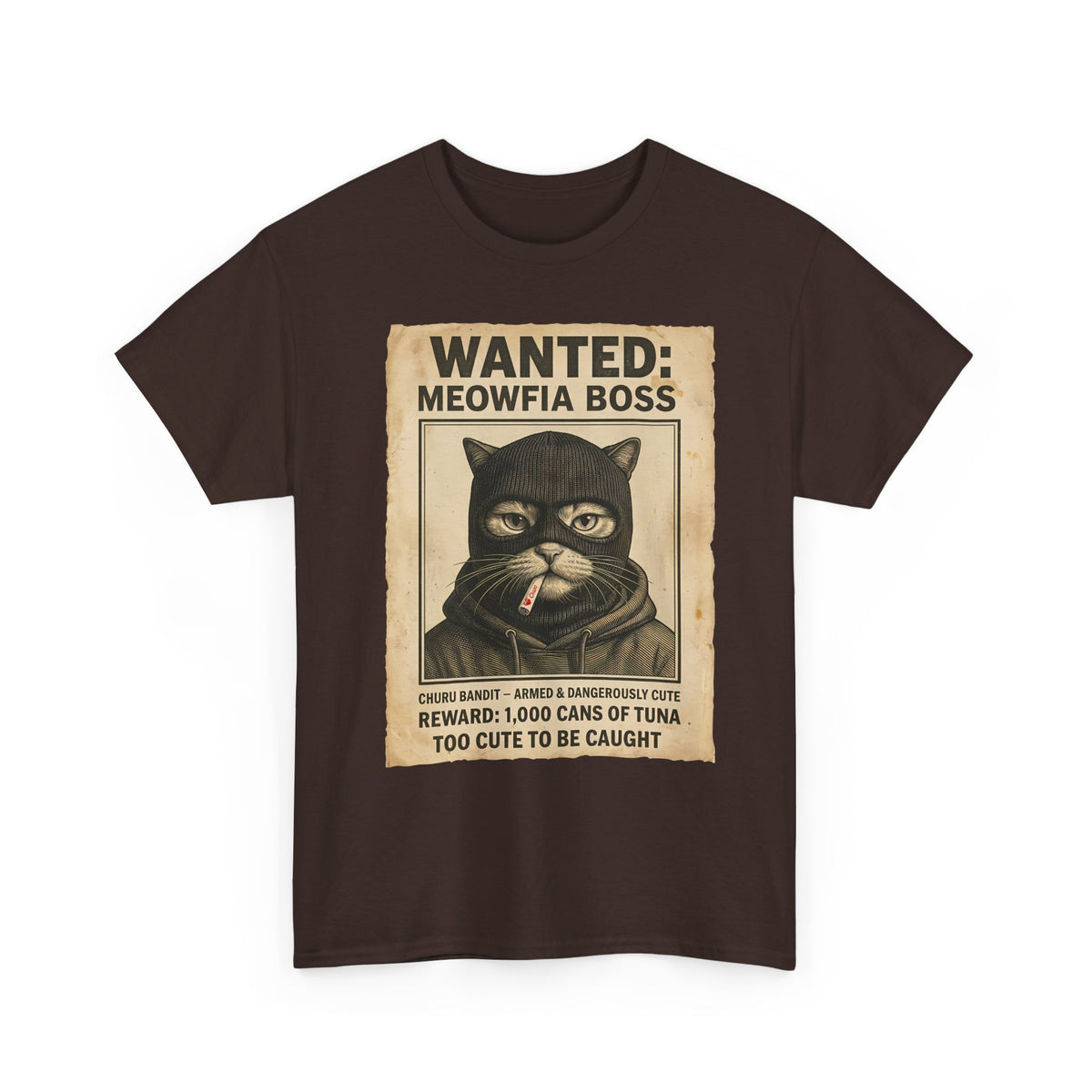 "Meowfia Boss" Wanted Poster Funny Cat T-Shirt