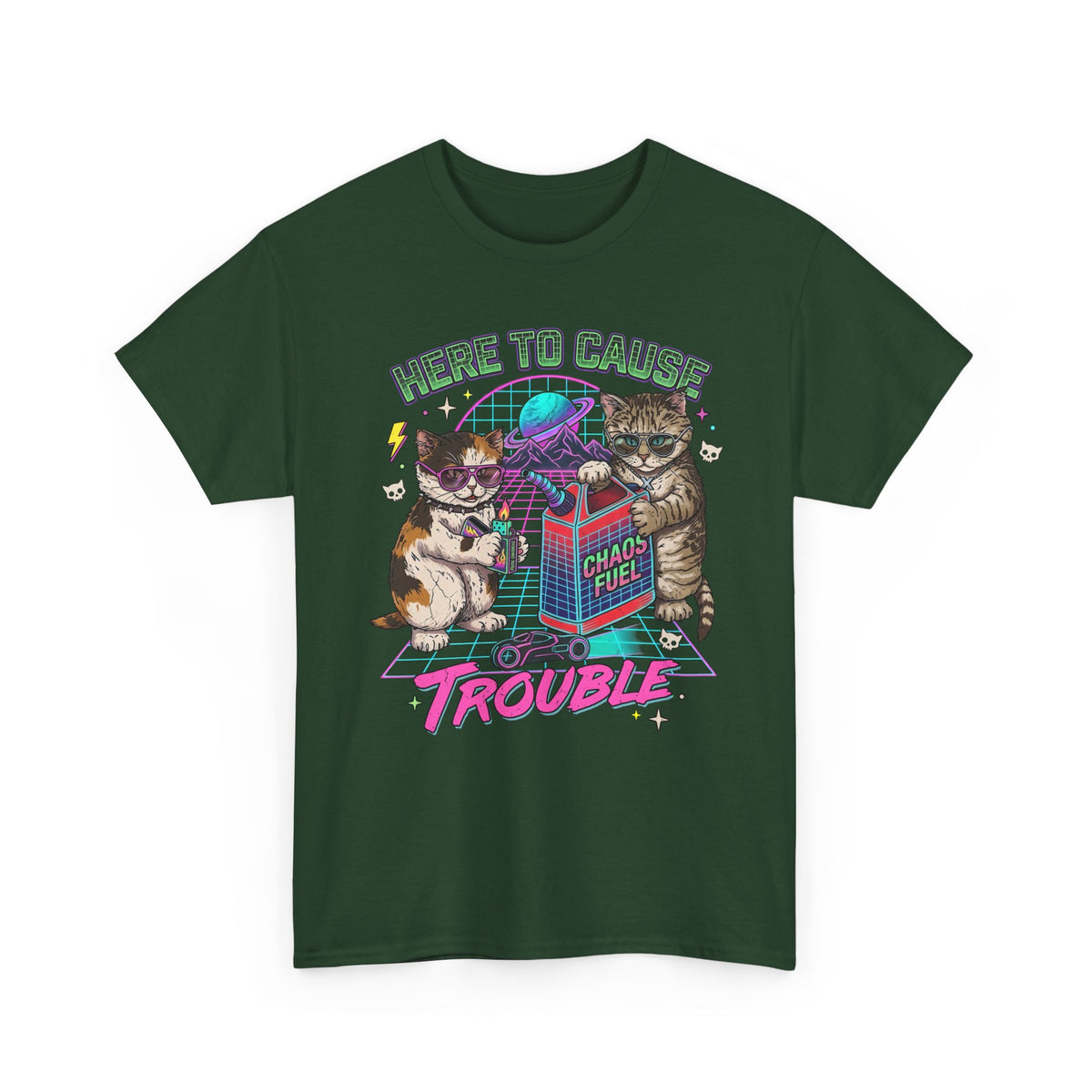 Here to Cause Trouble Naughty Cats T-Shirt