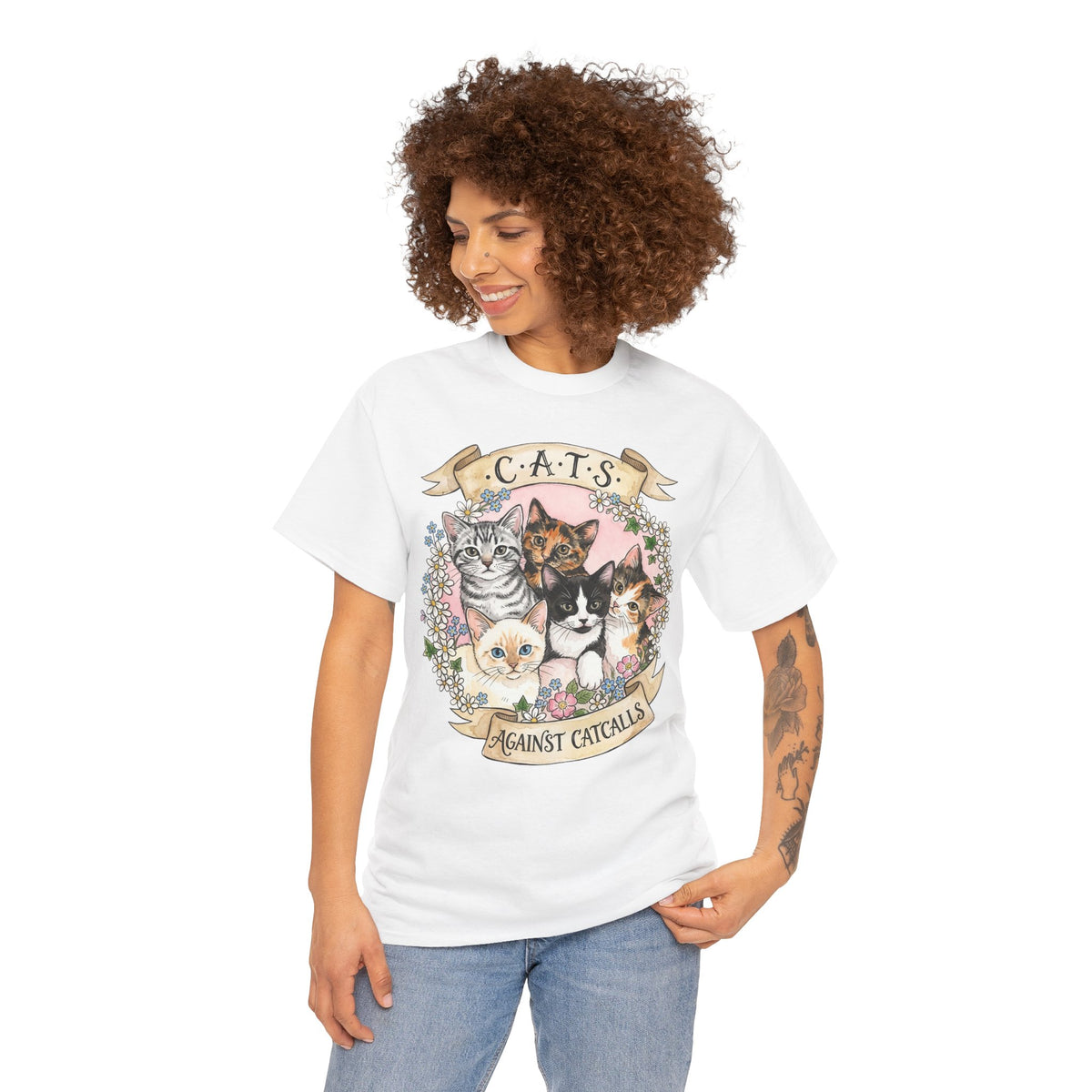 Cat Against Catcalls T-Shirt — Feminist Anti-Harassment Tee