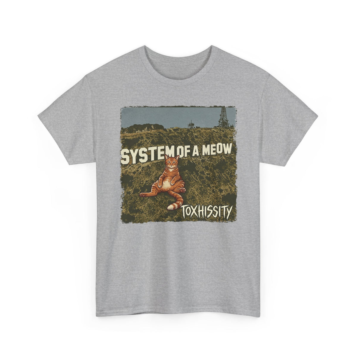 System of a Meow Cat Band Tee — "Toxhissity" Vintage Rock T-Shirt