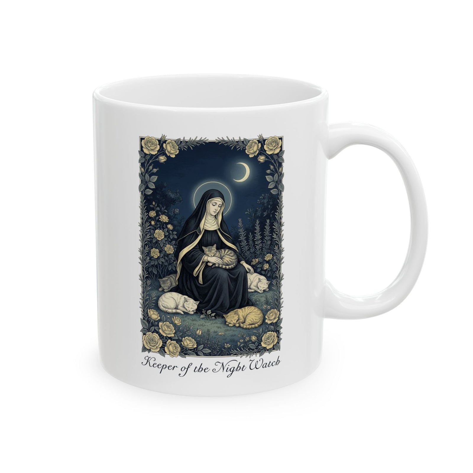 Keeper of the Night Watch Gertrude of Nivelles Cats Ceramic Mug