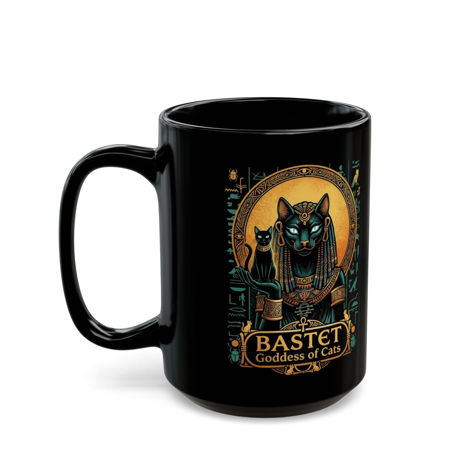 Bastet Goddess of Cats Black Mug