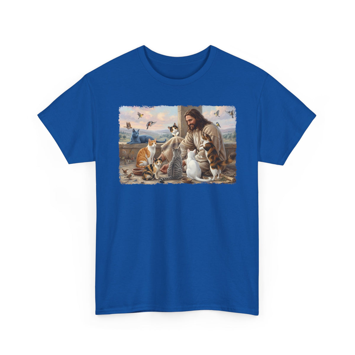 Jesus Surrounded by Cats T-Shirt — Religious Cat Lover Tee