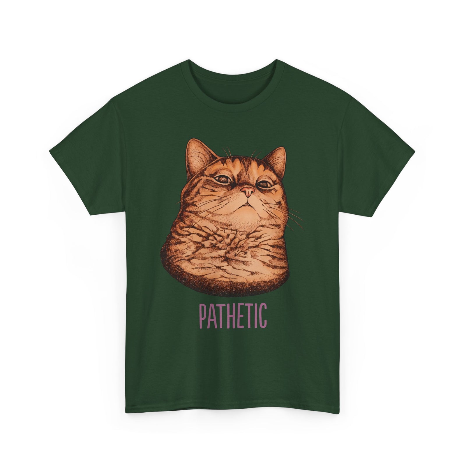 Pathetic Judgmental Cat T-Shirt — Funny Orange Tabby Meme Graphic Tee