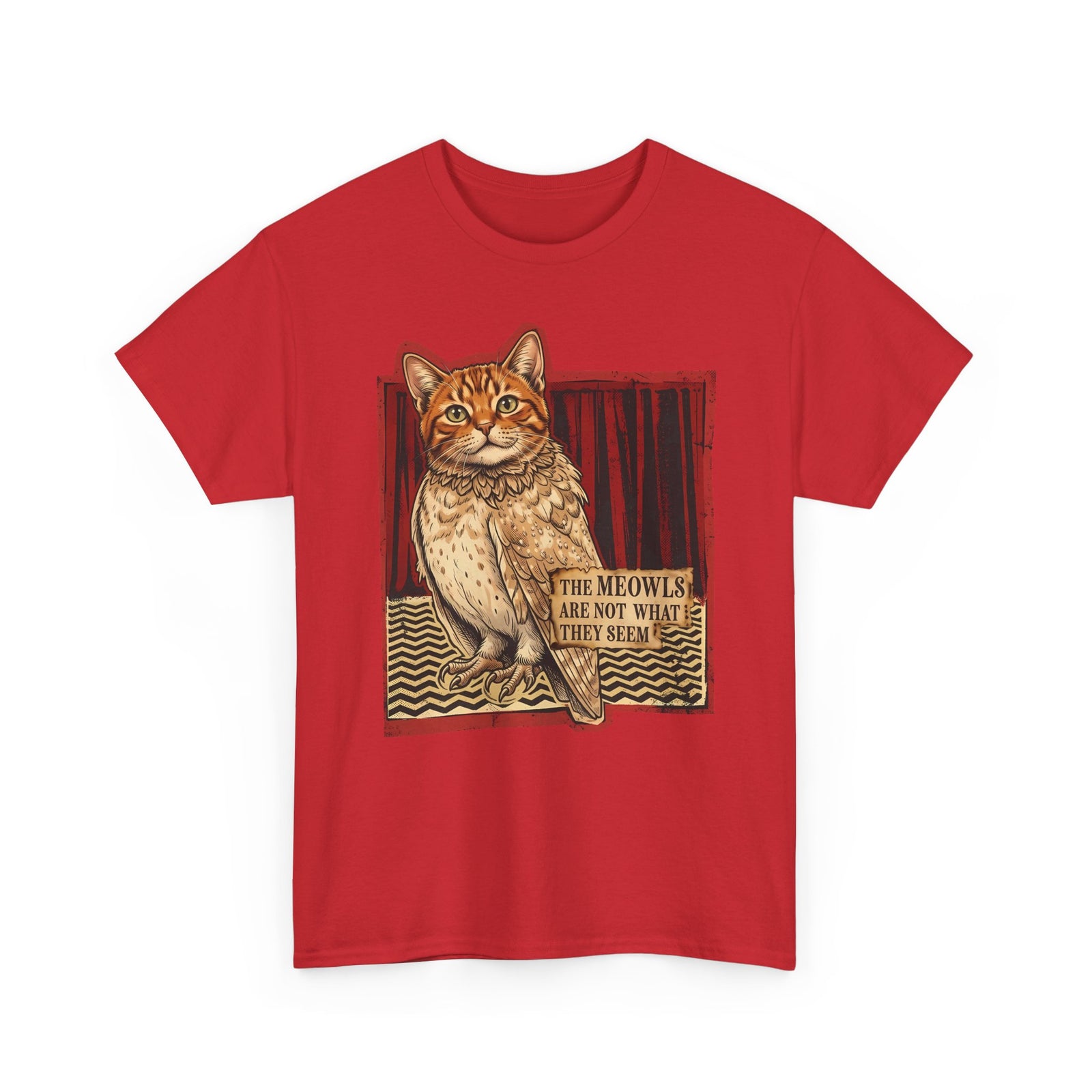 Meowls Are Not What They Seem T-Shirt — Mysterious Cat Quote Tee