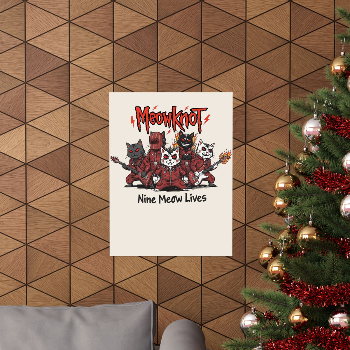 Meowknot Cat Band Poster — Cute Musical Cat Graphic Poster