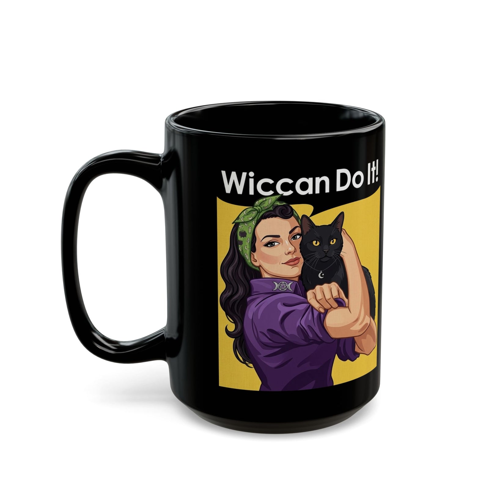 Black Cat "Wiccan Do It" Black Mug — Witchy Wicca Magic Mug