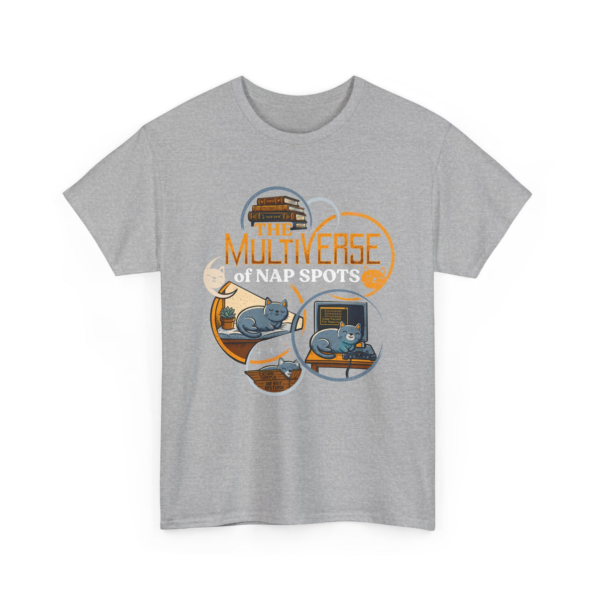 Multiverse Nap Spots Cute Cat T-Shirt — Cute Cat Nap Graphic Tee