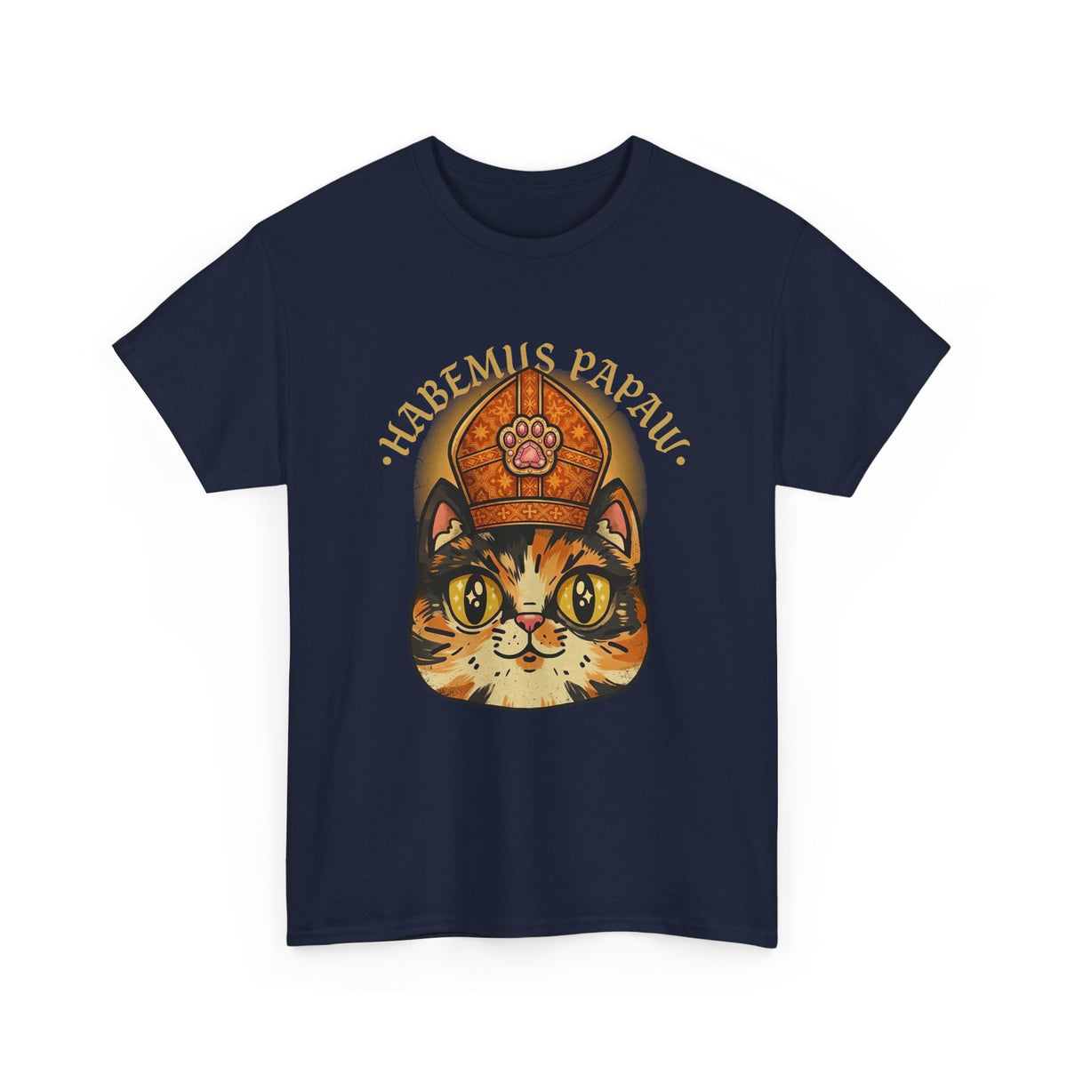 Funny 'Habemus Papaw' Catholic Kitten T-Shirt — Pope Cat Graphic Tee