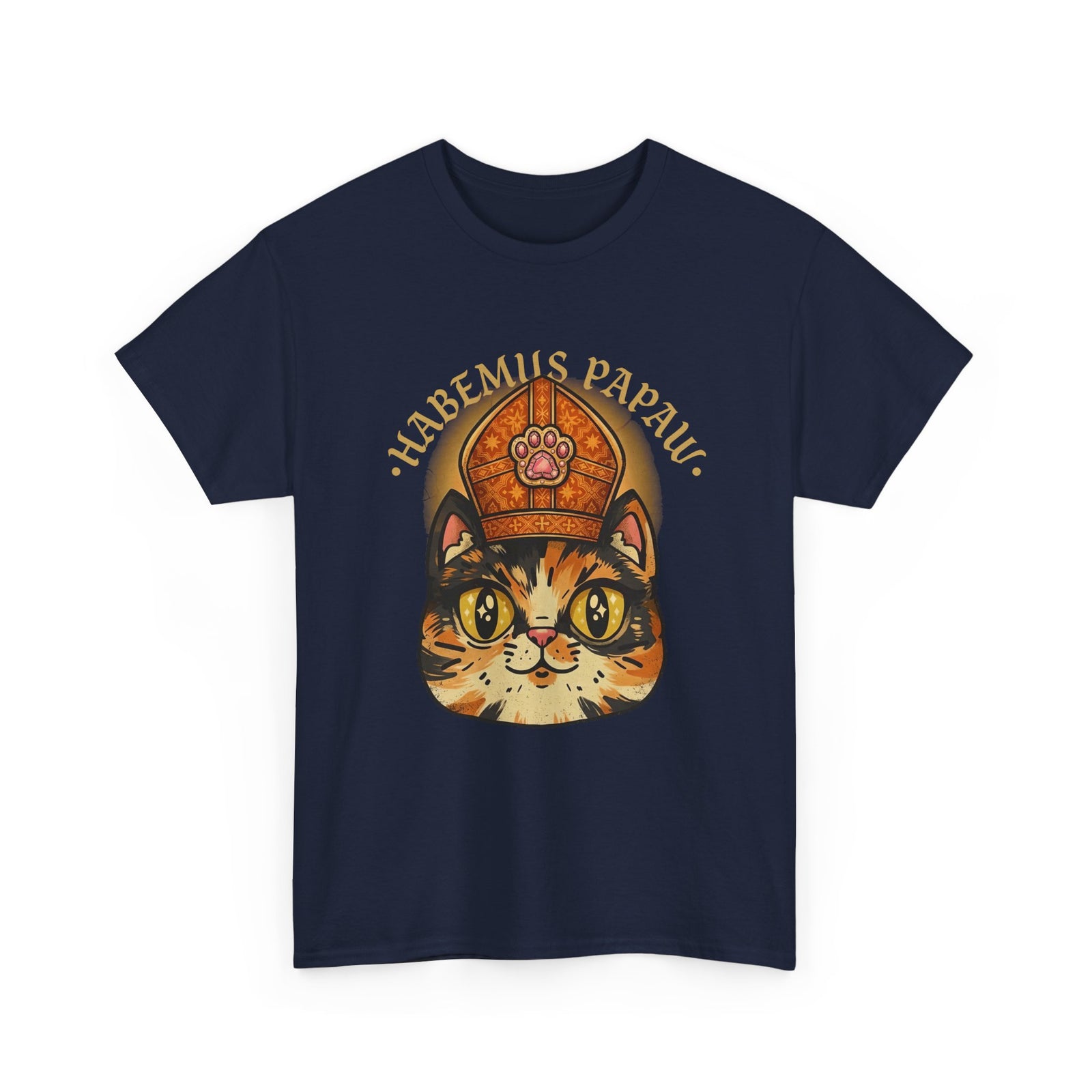 Funny 'Habemus Papaw' Catholic Kitten T-Shirt — Pope Cat Graphic Tee