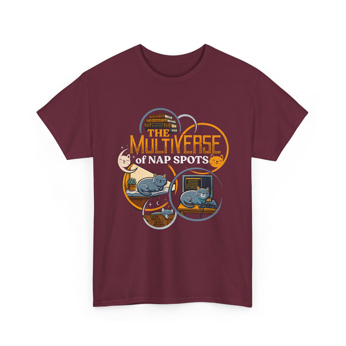 Multiverse Nap Spots Cute Cat T-Shirt — Cute Cat Nap Graphic Tee