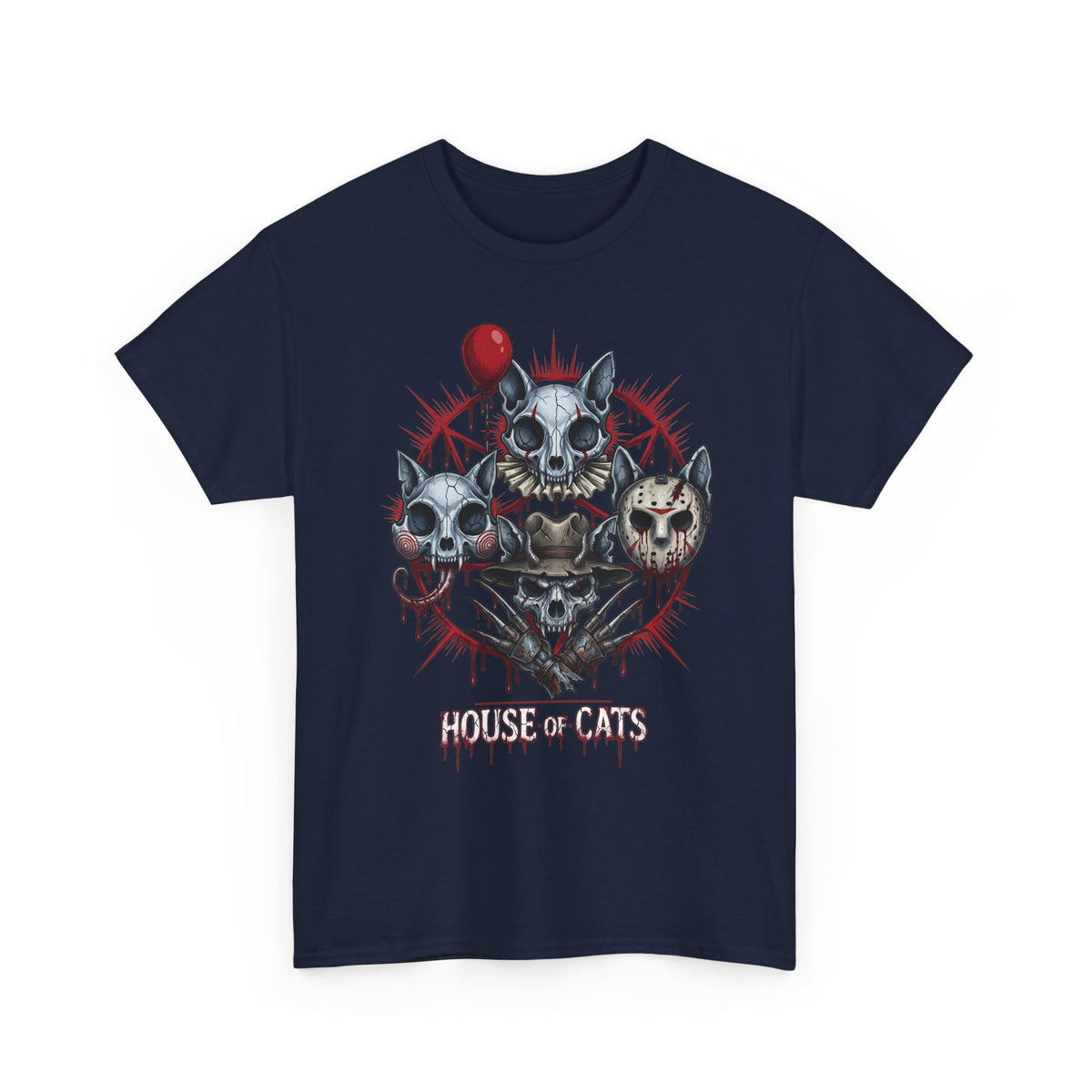 House Of Cats Horror Movie T-Shirt — Slashers Cat Skull Graphic Tee