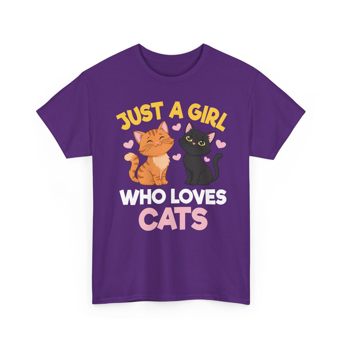 Just a Girl Who Loves Cats T-Shirt — Cute Cat Lover Tee