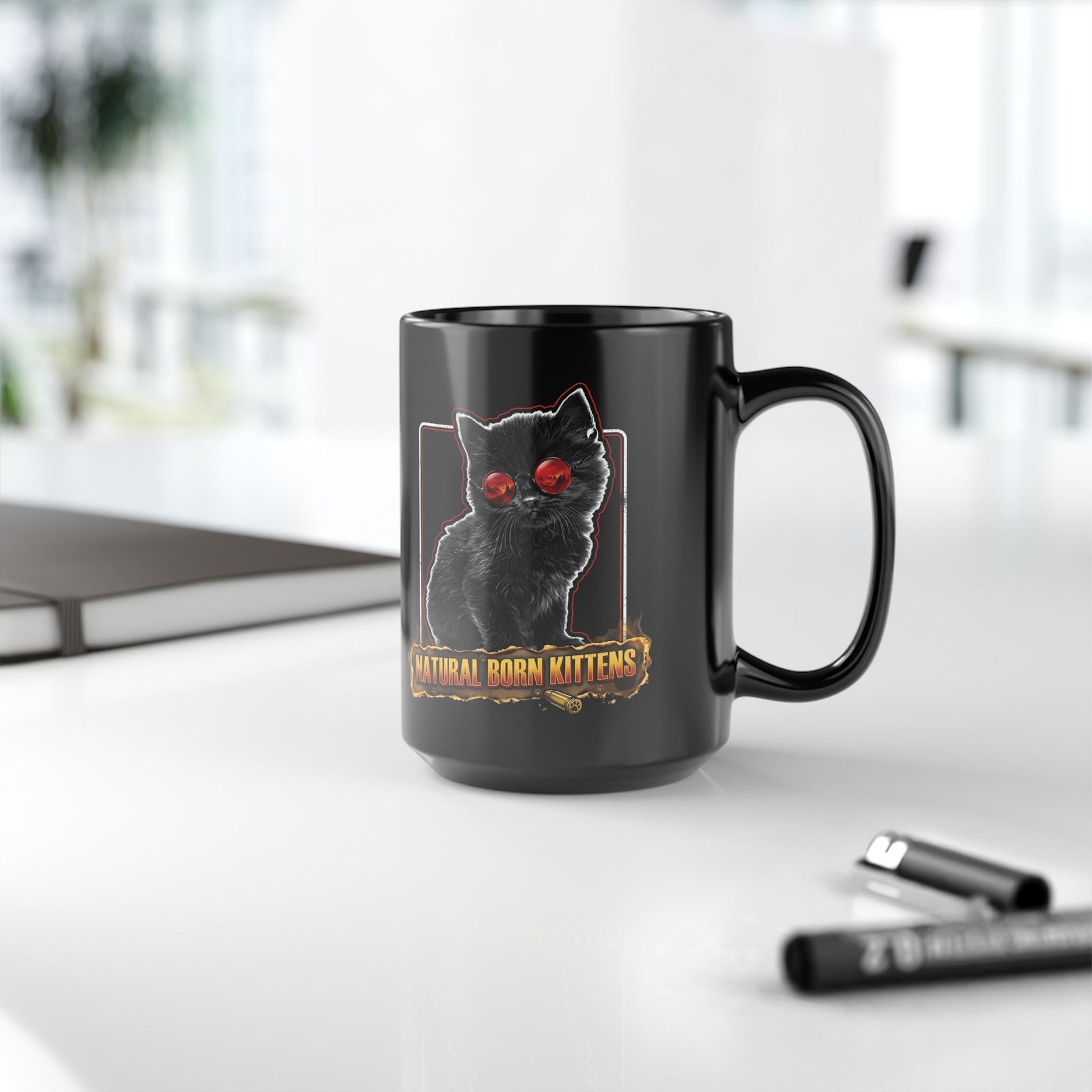 Natural Born Kittens Black Mug