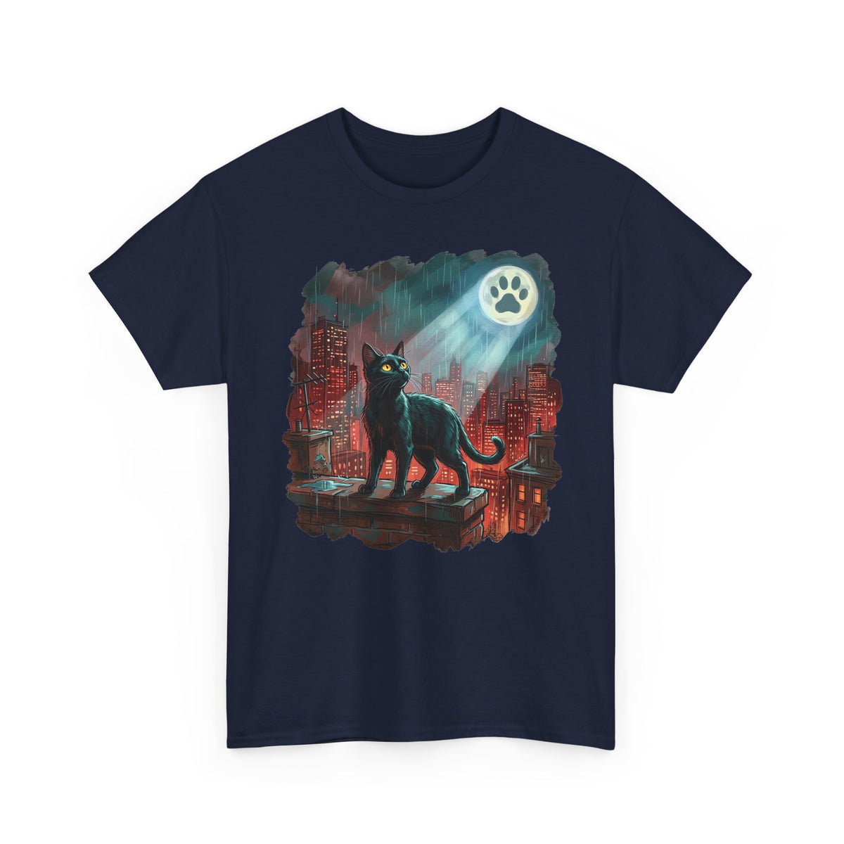 Black Cat Hero T-Shirt — Noir City Rescue Paw Signal Tee