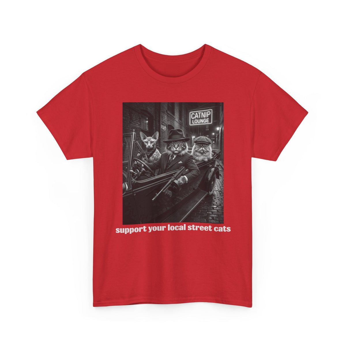 Support Your Local Street Cats T‑Shirt — Retro Rescue Cat Tee