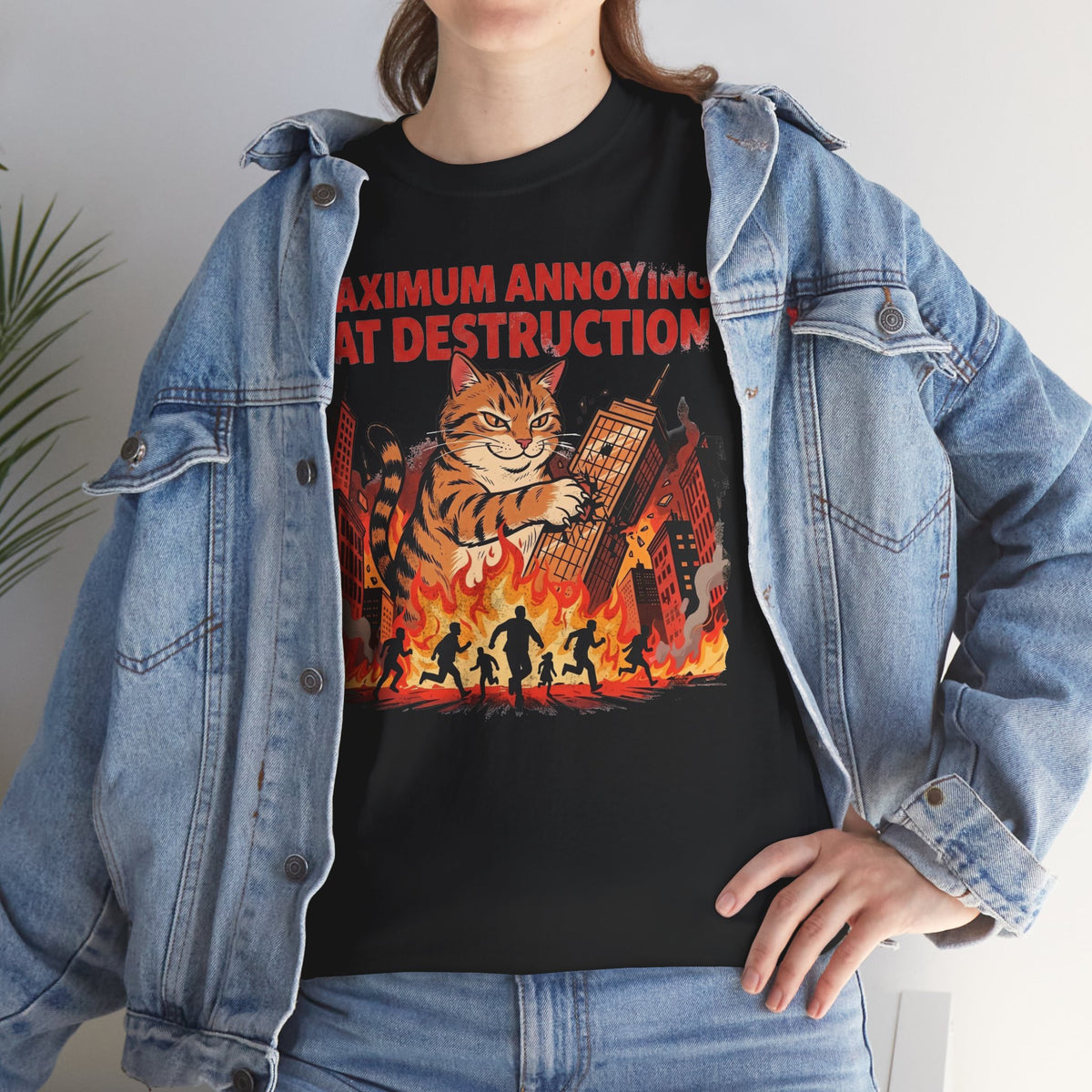 Cat Destruction Tee — 'Maximum Annoyance: Cat Destruction' Retro Apocalyptic Cat Graphic T‑Shirt