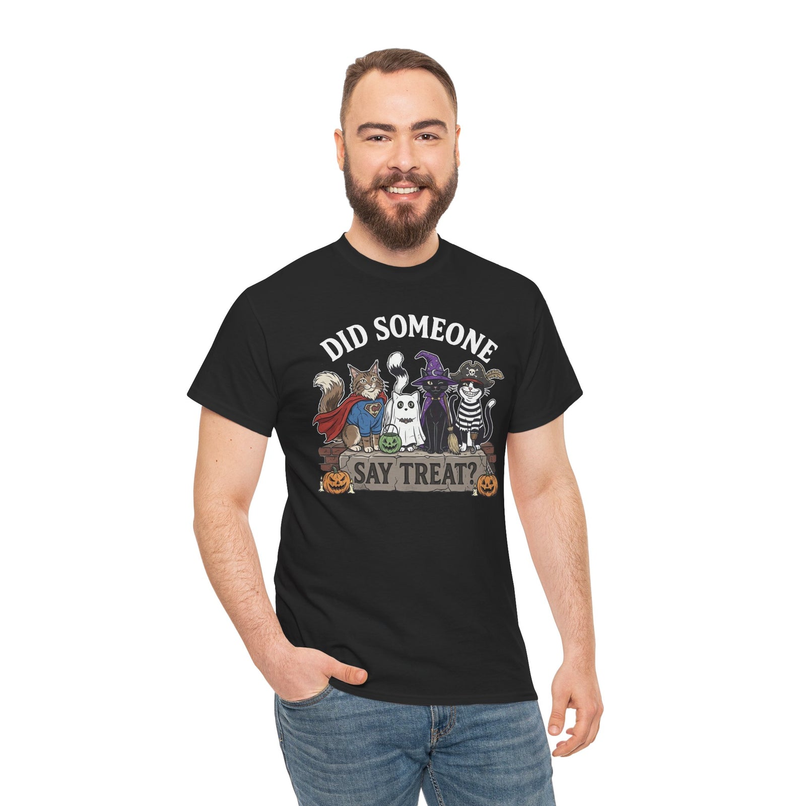 Halloween Cats "Did Someone Say Treat?" T-Shirt