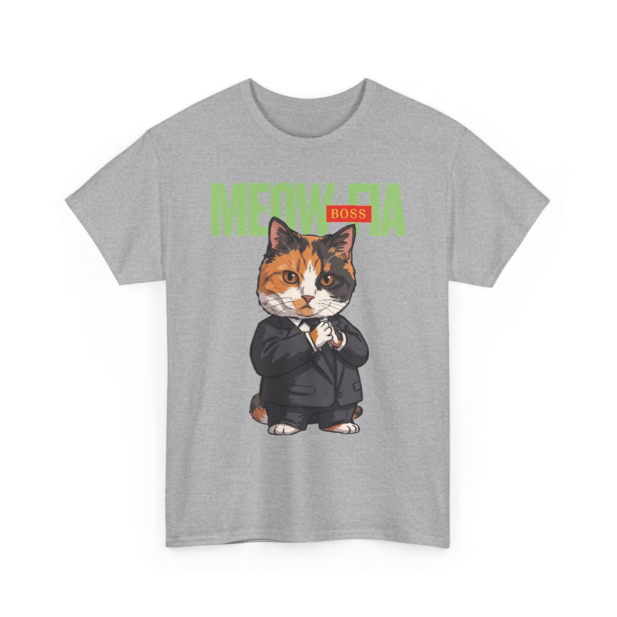 Meow-Fia Boss Mafia Calico Cat T-Shirt — Funny Mob Boss Feline Tee