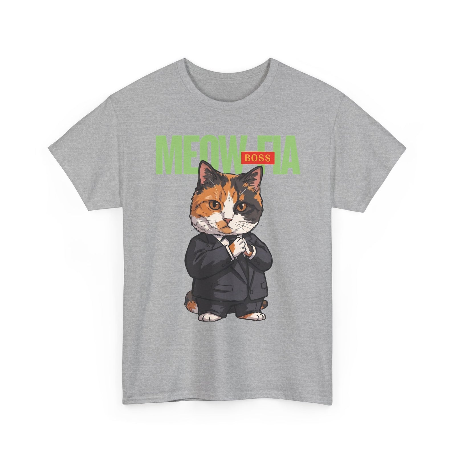 Meow-Fia Boss Mafia Calico Cat T-Shirt — Funny Mob Boss Feline Tee