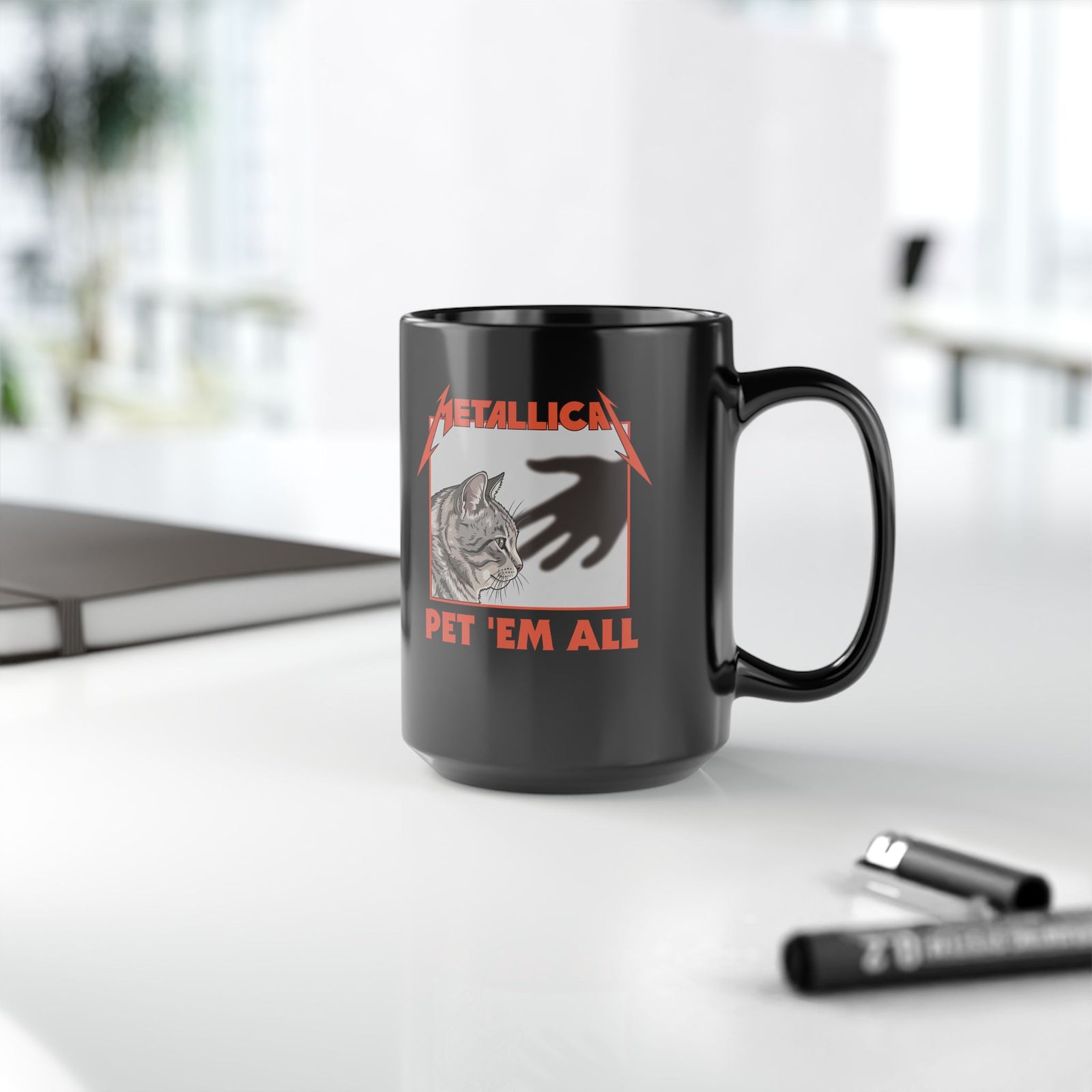 Pet 'em All Cat Lover Black Mug