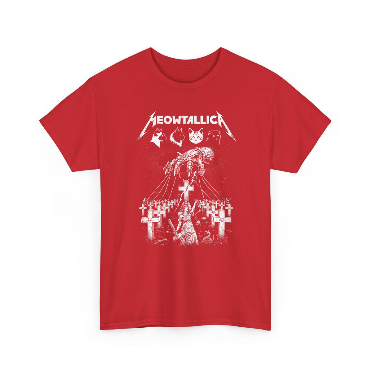 Meowtallica Graphic Tee — Metal Cat Band T-Shirt