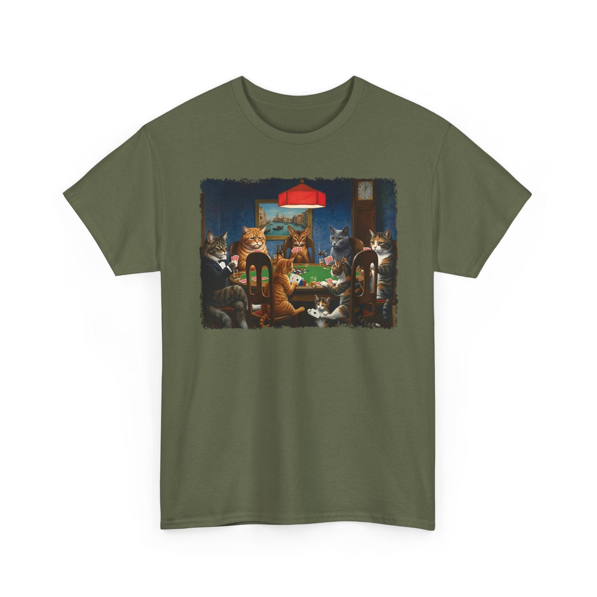 Cats Playing Poker T-Shirt — Funny Poker Cat Art Tee