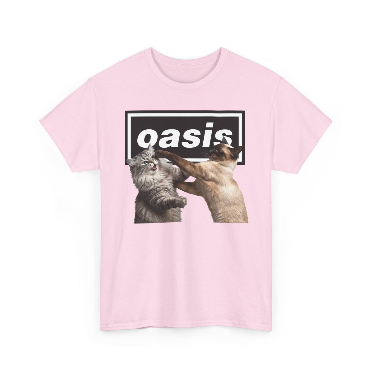 Oasis Cat Fight T-Shirt — Desert Cat Battle Graphic Tee
