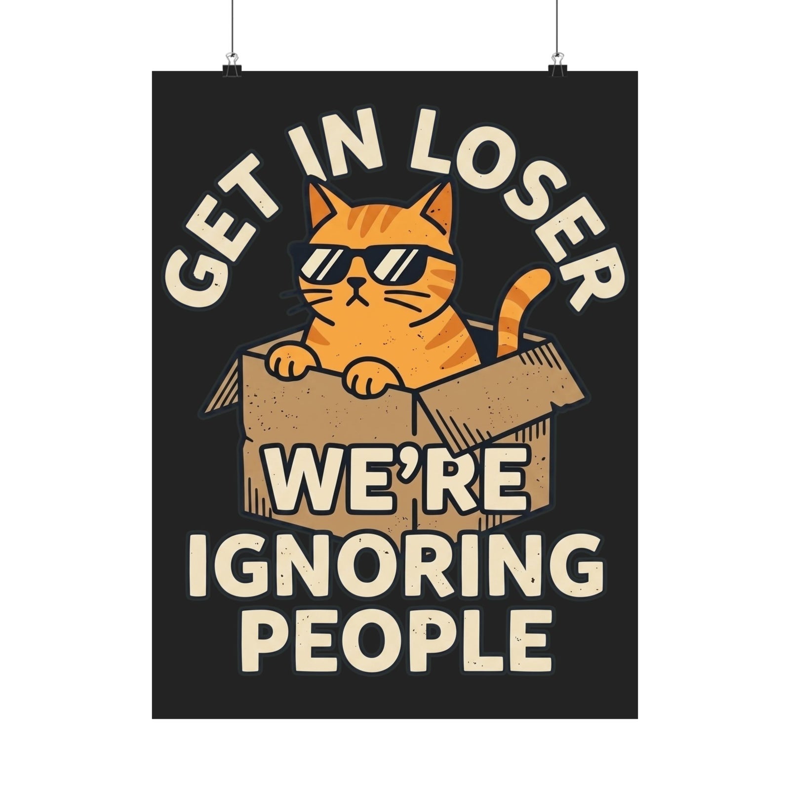 Get In Loser, We're Ignoring People Funny Cat Graphic Poster