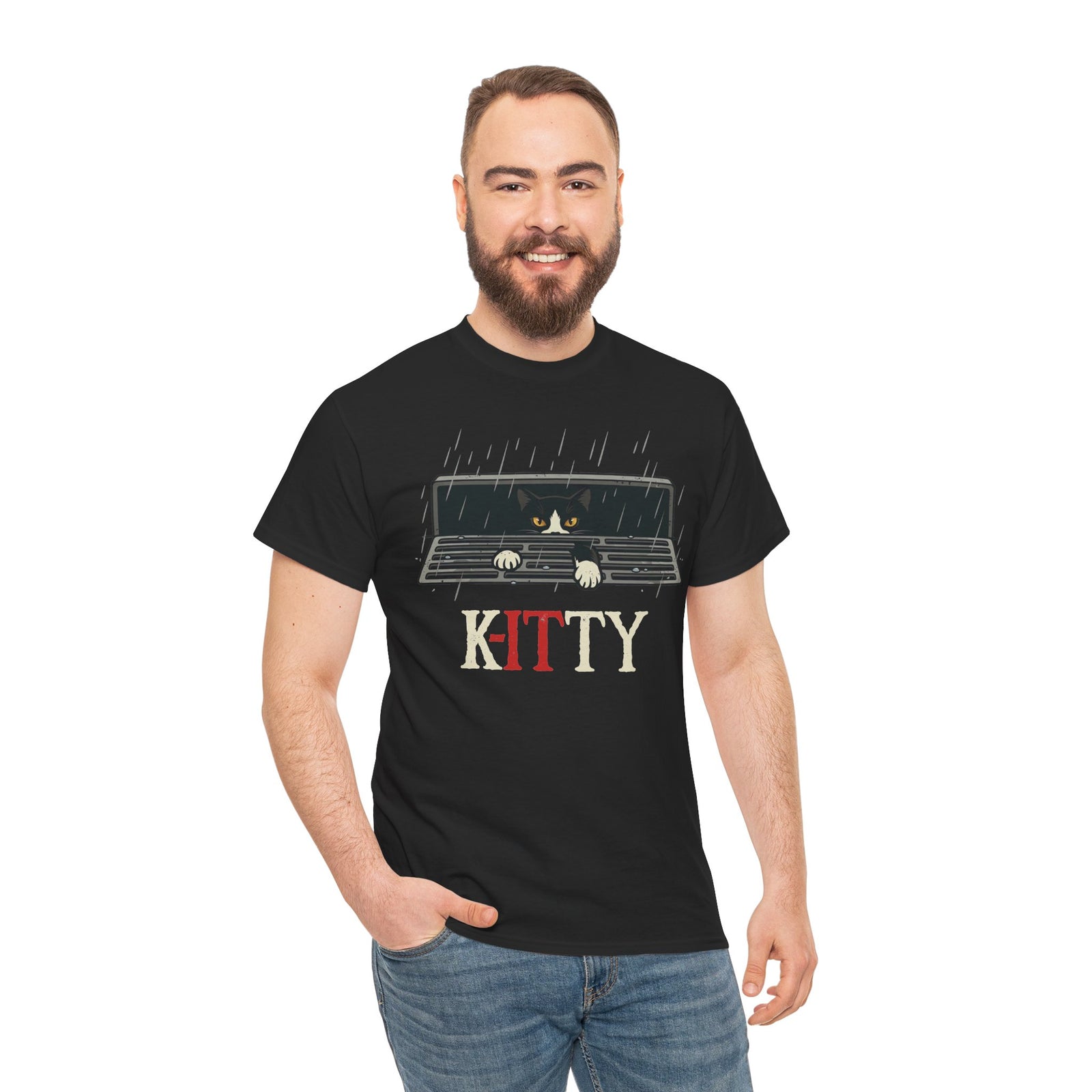 Kitty Window Tee — Cute Rainy Cat Graphic T-Shirt