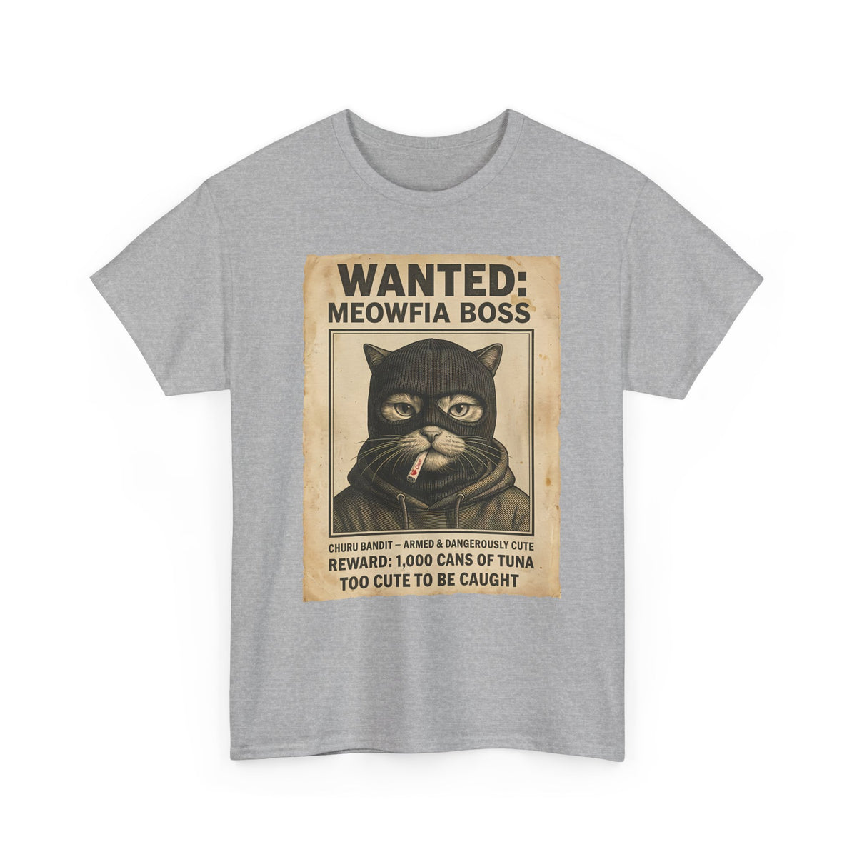 "Meowfia Boss" Wanted Poster Funny Cat T-Shirt