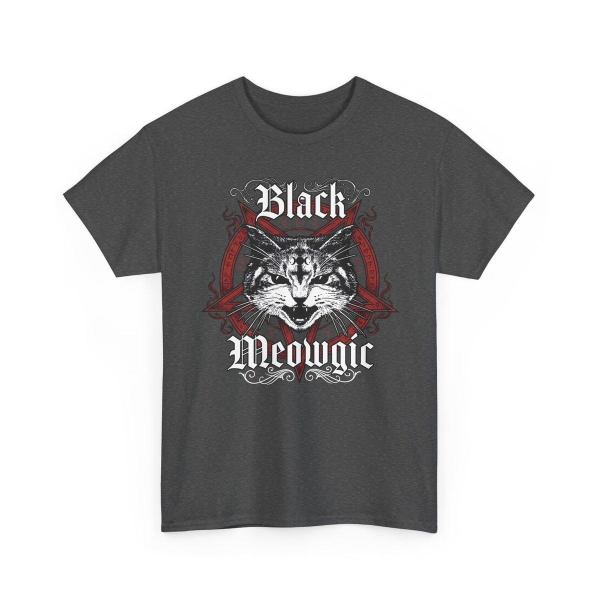 Black Meowgic T-Shirt — Cute Cat Magic Graphic Tee